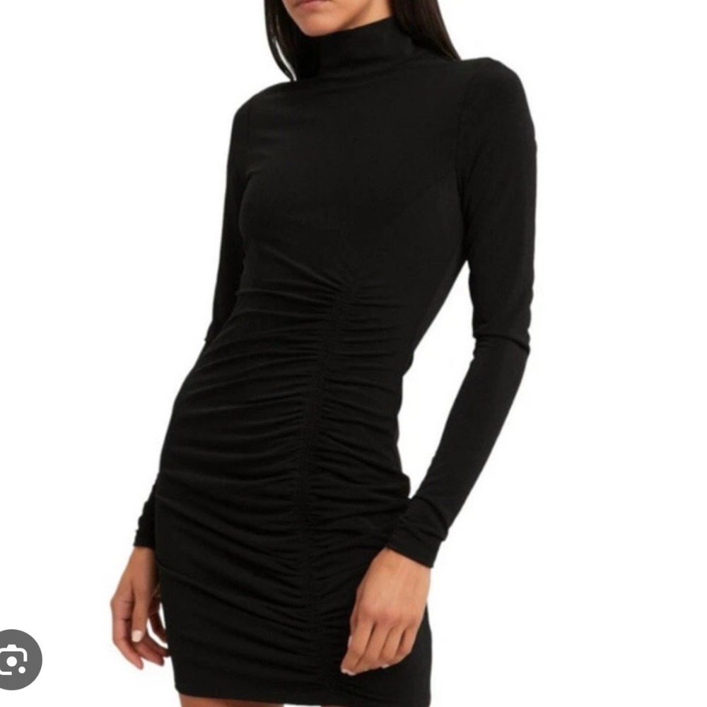 Cinq‎ à Sept Alina Ruched Bodycon Mini Dress Black Size 12